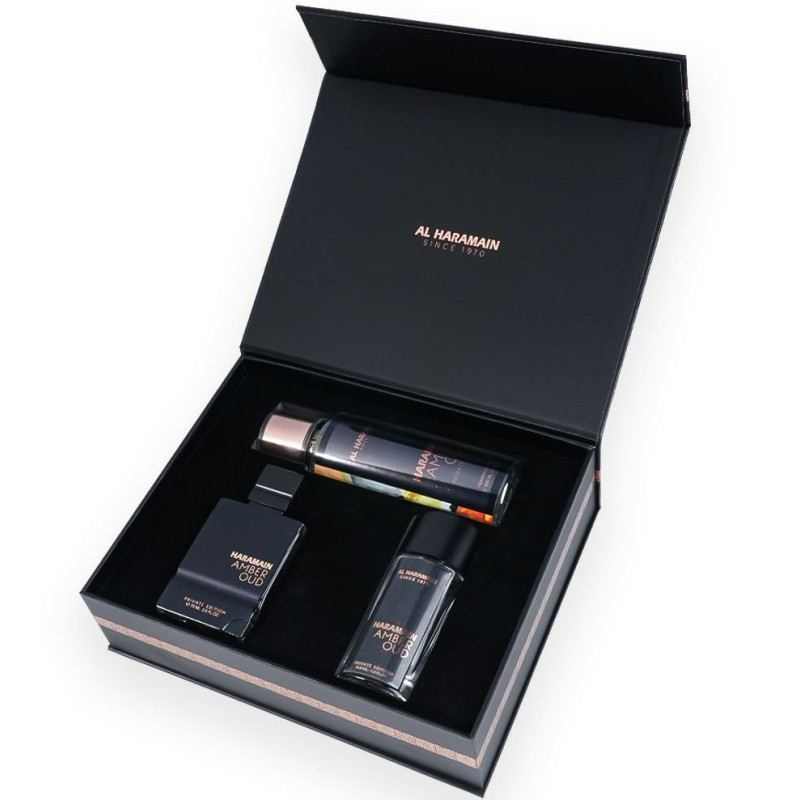 PERF UNI KIT AL HARAMAIN AMBER OUD PRIVATE EDIT 75ML+ 30ML + B/M 250ML